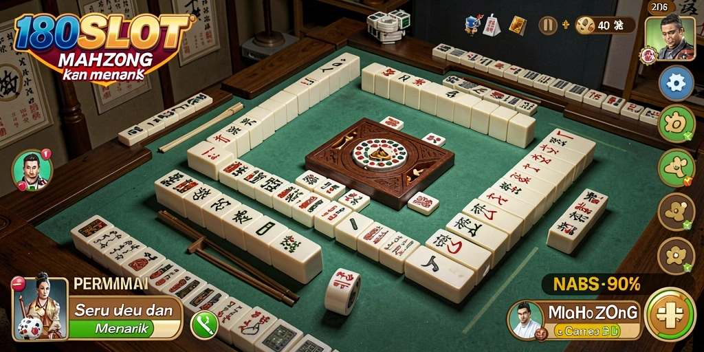 Screenshot gameplay Mahjong dari 180SLOT yang seru dan penuh tantangan.