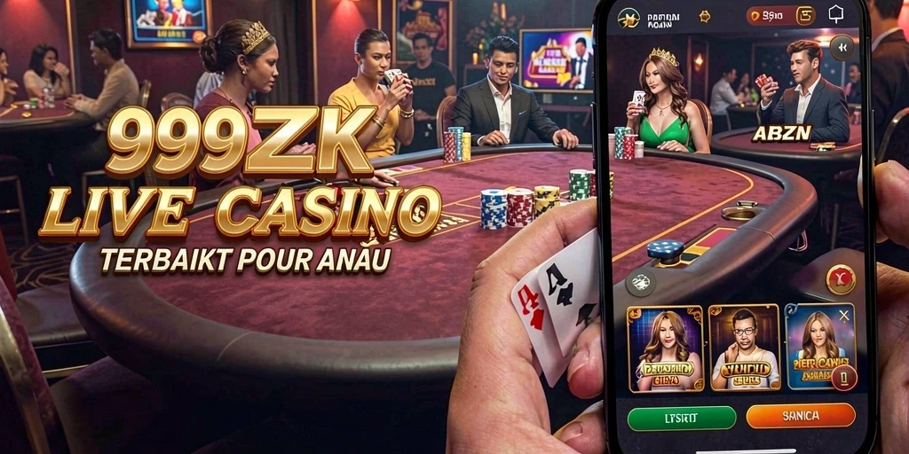 Screenshot gameplay <strong>999ZK</strong> menampilkan dealer profesional dalam permainan Live Casino.