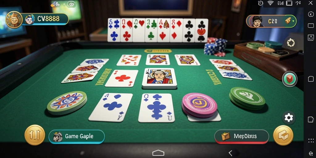 Screenshot gameplay CW8888 yang menampilkan momen seru bermain Gaple.