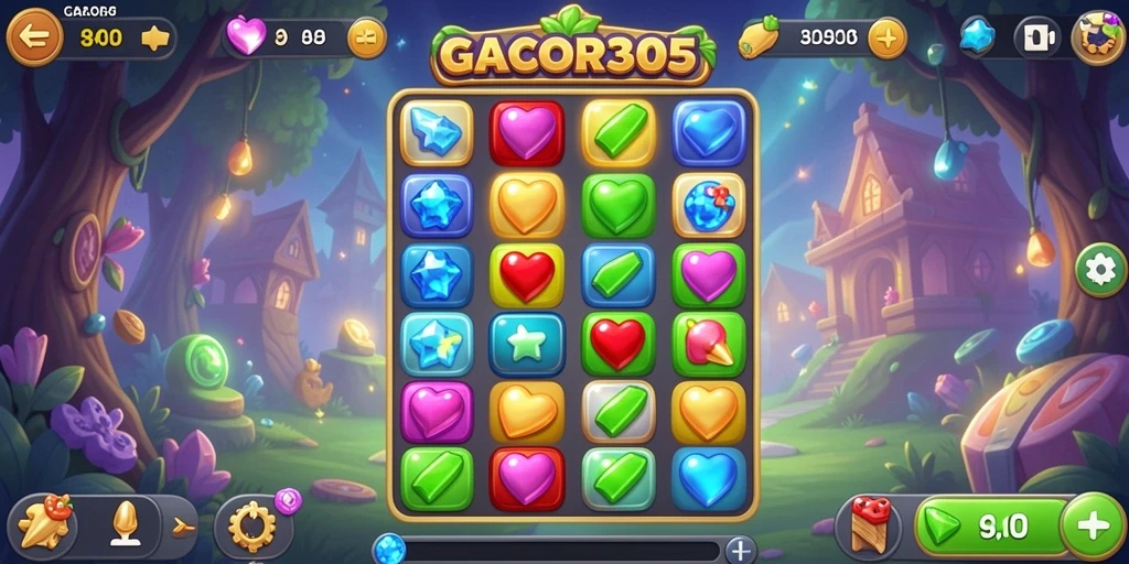 Tampilan gameplay seru GACOR305 dalam mencocokkan objek berwarna.