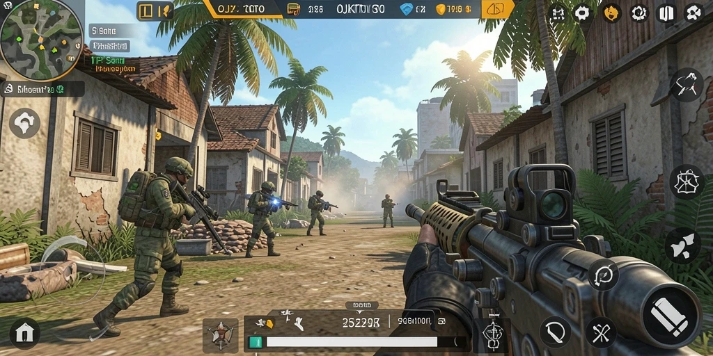 Screenshot OJKTOTO menampilkan aksi seru dalam pertempuran TPS.