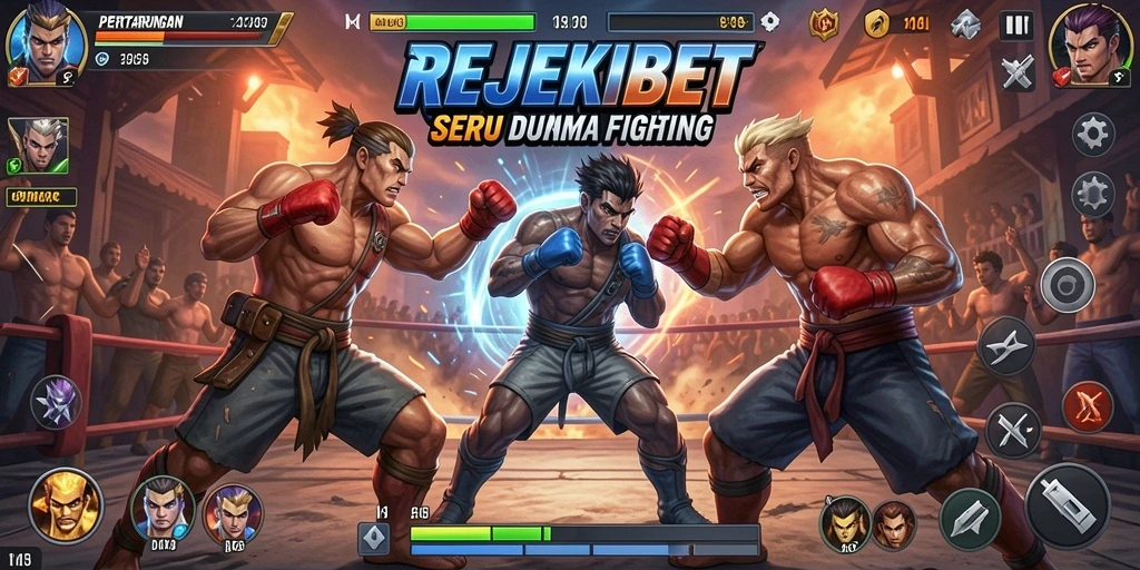 Gameplay seru dengan pertarungan karakter di REJEKIBET.